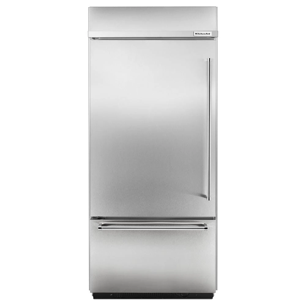 20.9 Cu. Ft. 36" Width Built-In Stainless Bottom Mount Refrigerator with Platinum Interior Design view 2