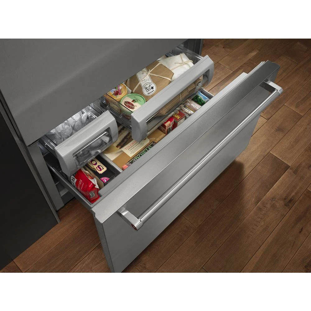 20.9 Cu. Ft. 36" Width Built-In Stainless Bottom Mount Refrigerator with Platinum Interior Design view 4