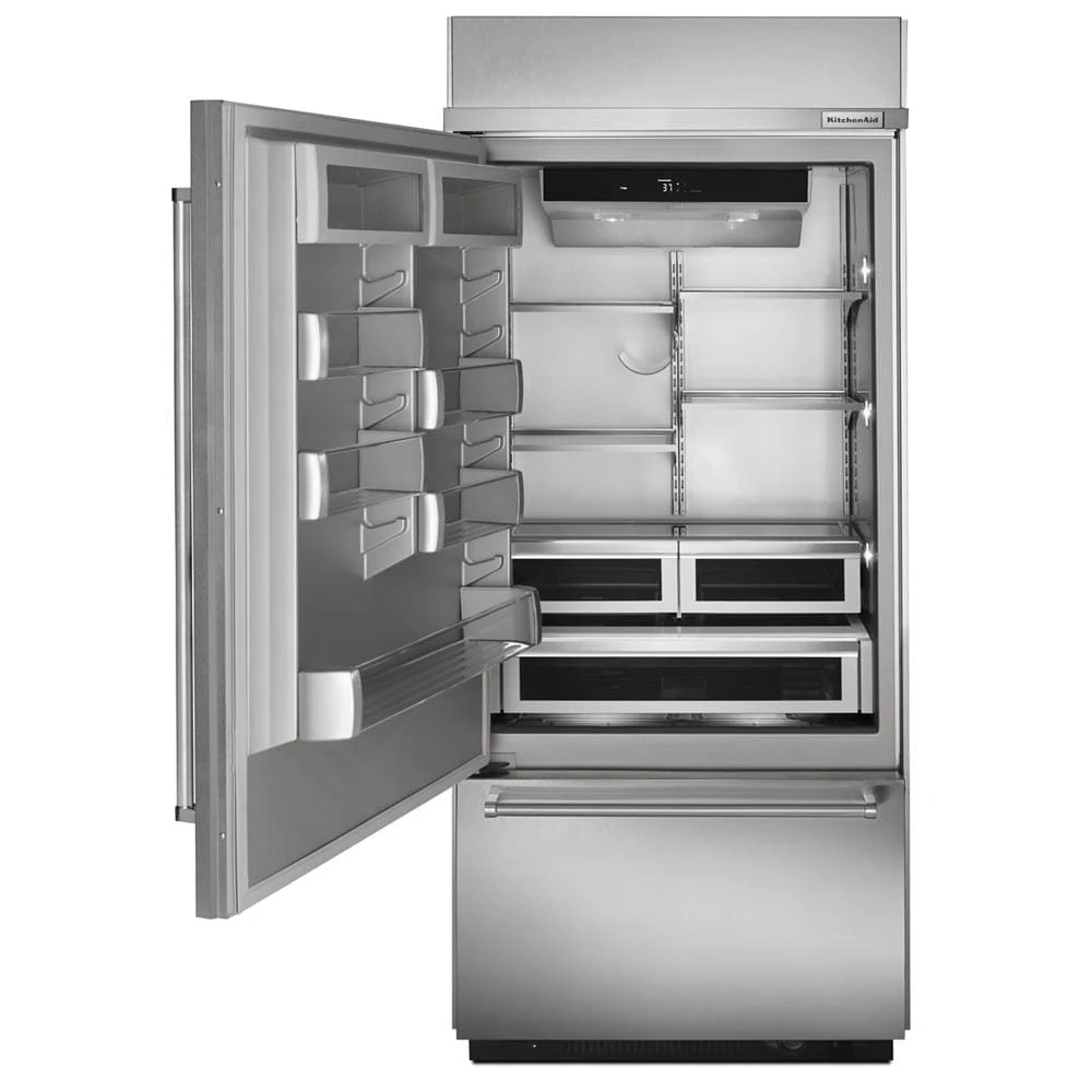 20.9 Cu. Ft. 36" Width Built-In Stainless Bottom Mount Refrigerator with Platinum Interior Design view 6