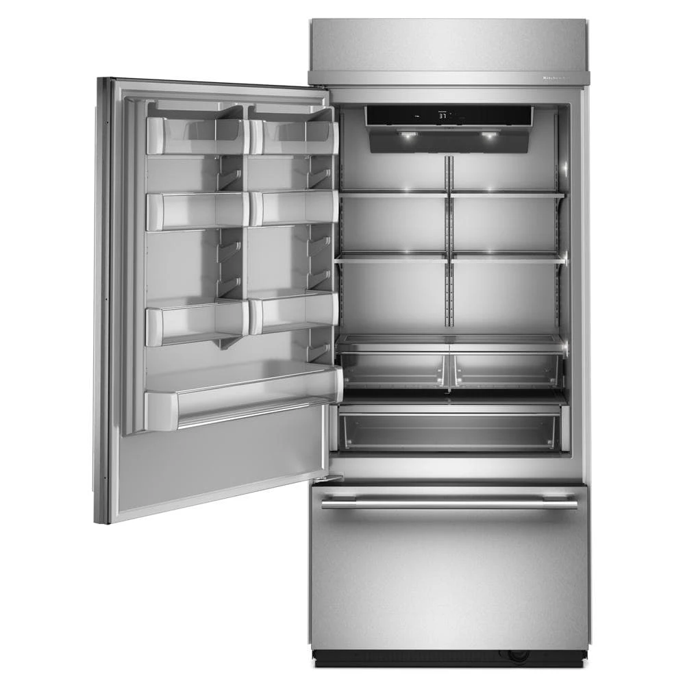 20.8 Cu. Ft. 36" Built-In Bottom Mount Refrigerator with Platinum Interior view 2