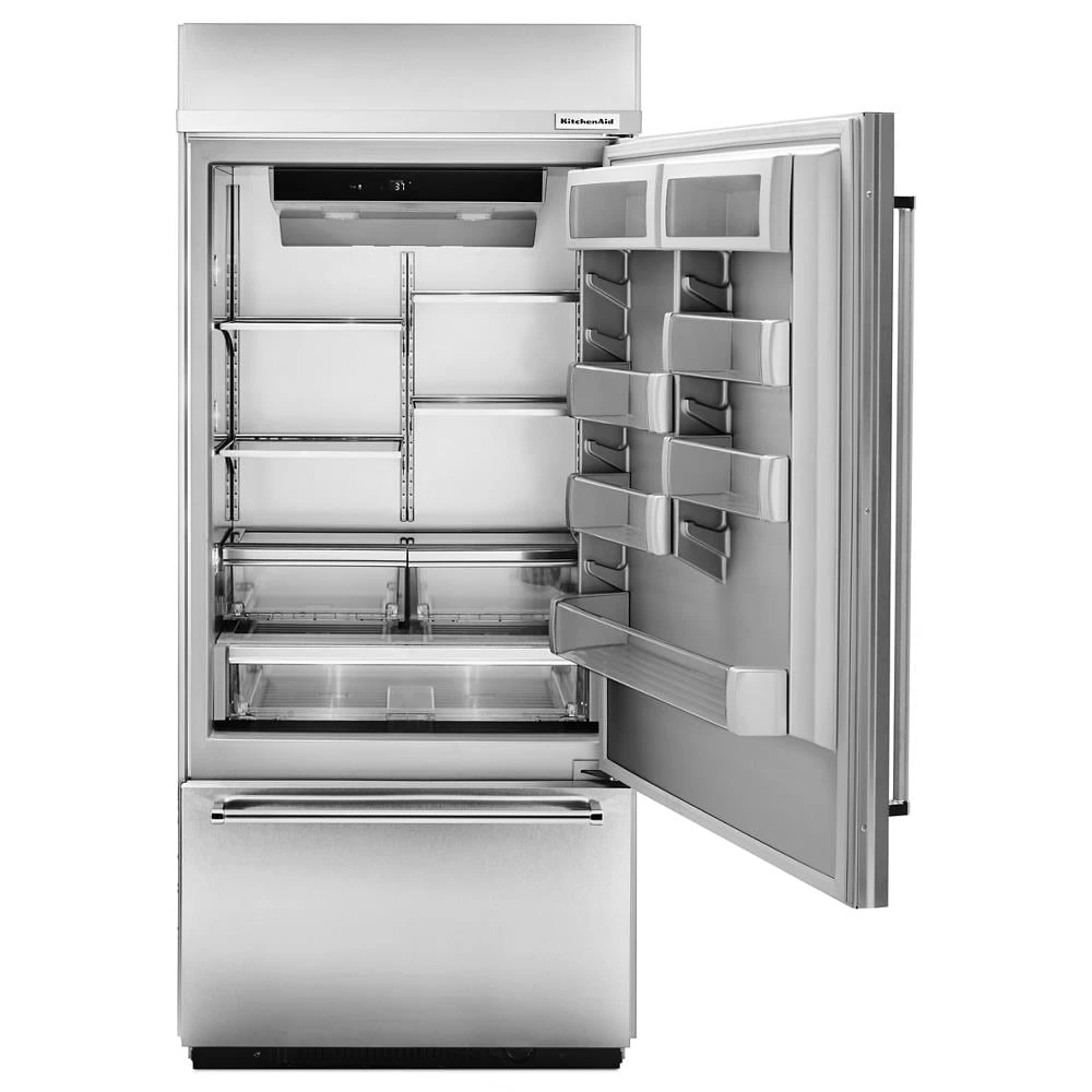 20.9 Cu. Ft. 36" Width Built-In Stainless Bottom Mount Refrigerator with Platinum Interior Design view 8