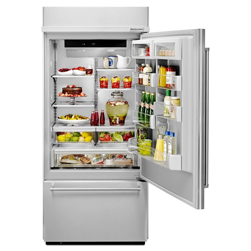 20.9 Cu. Ft. 36" Width Built-In Stainless Bottom Mount Refrigerator with Platinum Interior Design view 10