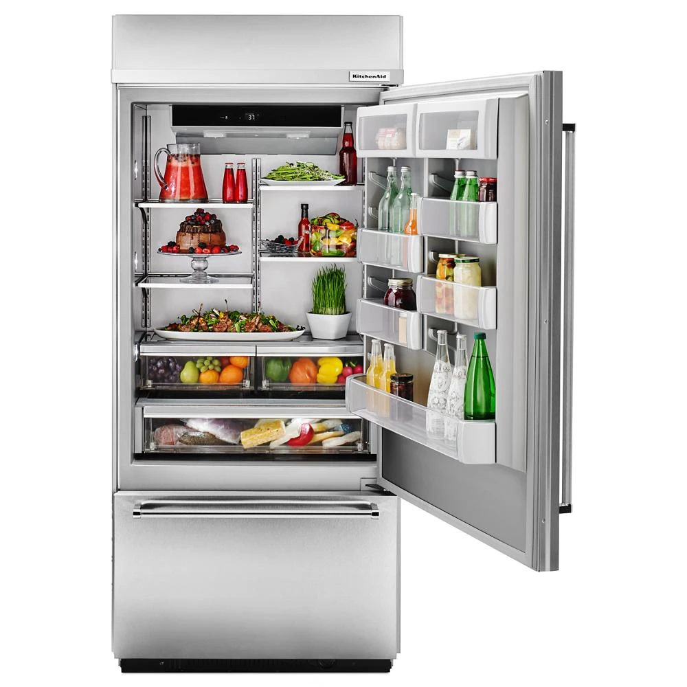 20.9 Cu. Ft. 36" Width Built-In Stainless Bottom Mount Refrigerator with Platinum Interior Design view 11