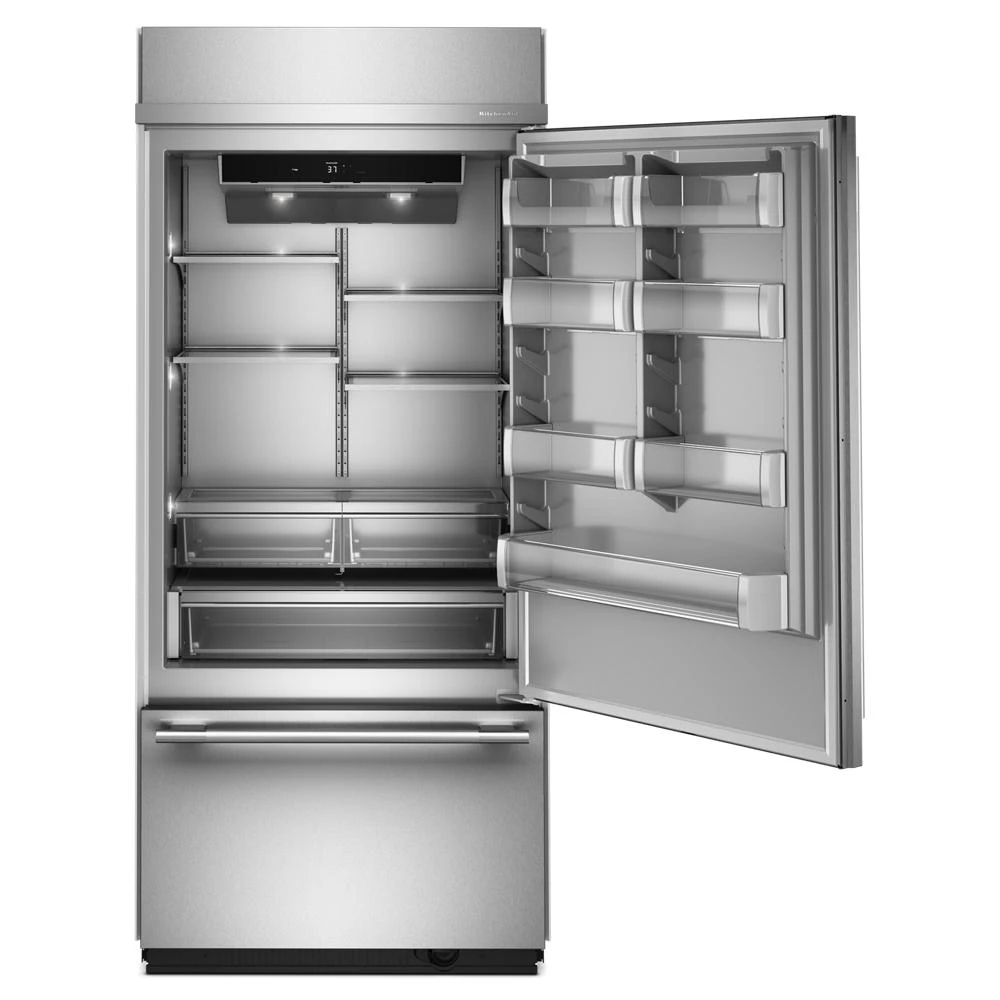 20.8 Cu. Ft. 36" Built-In Bottom Mount Refrigerator with Platinum Interior view 8