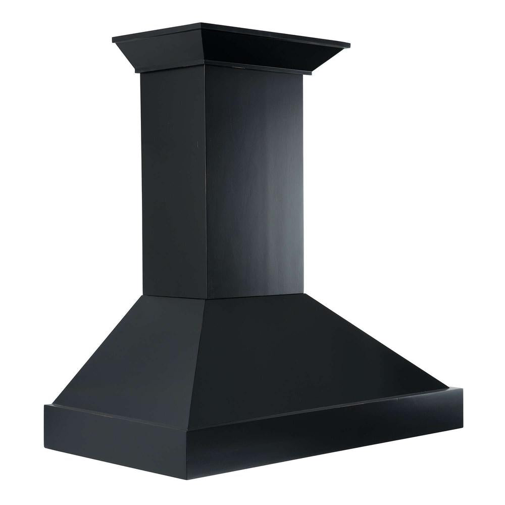 36 In. Convertible Vent Wooden Wall Mount Range Hood In Black KBCC36