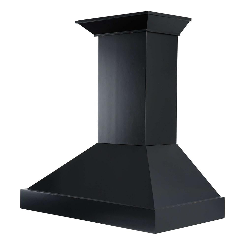 36 In. Convertible Vent Wooden Wall Mount Range Hood In Black KBCC36