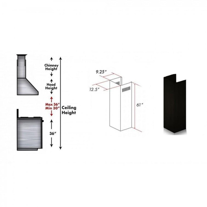 61" Wooden Chimney Extension for Ceilings up to 12.5 ft. KBCCE