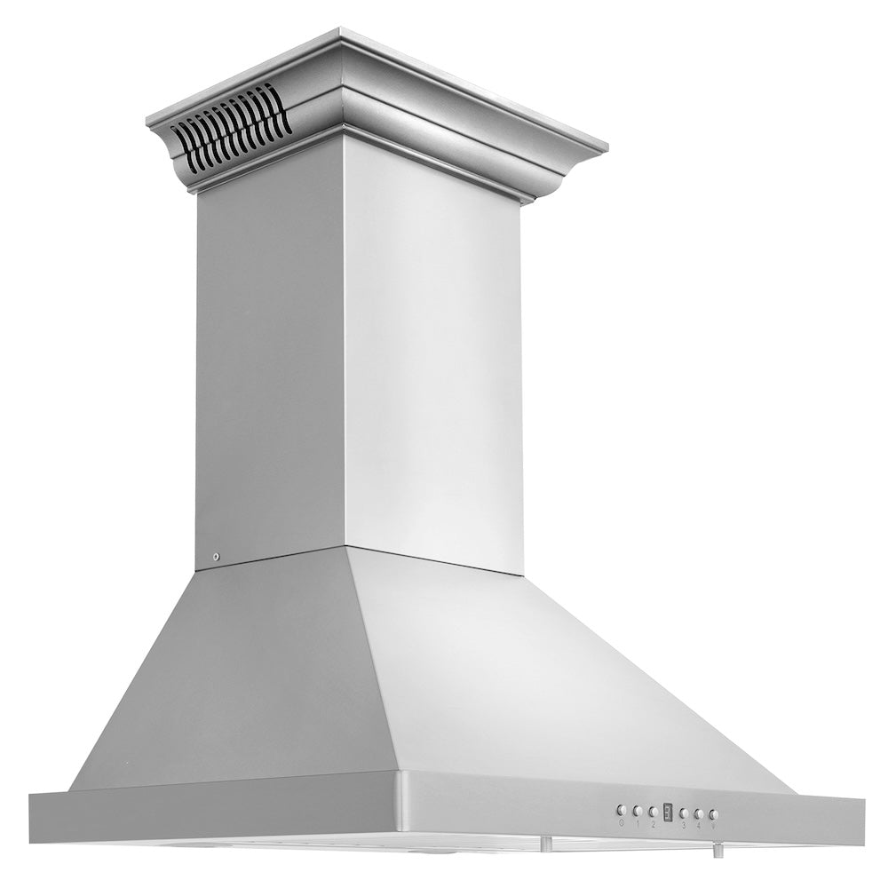 24 In. Crownsound™ Ducted Vent Wall Mount Range Hood In Stainless Steel With Built-in Bluetooth Speakers KBCRNBT24