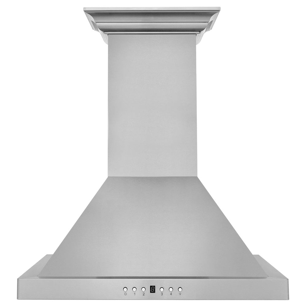 24 In. Crownsound™ Ducted Vent Wall Mount Range Hood In Stainless Steel With Built-in Bluetooth Speakers KBCRNBT24