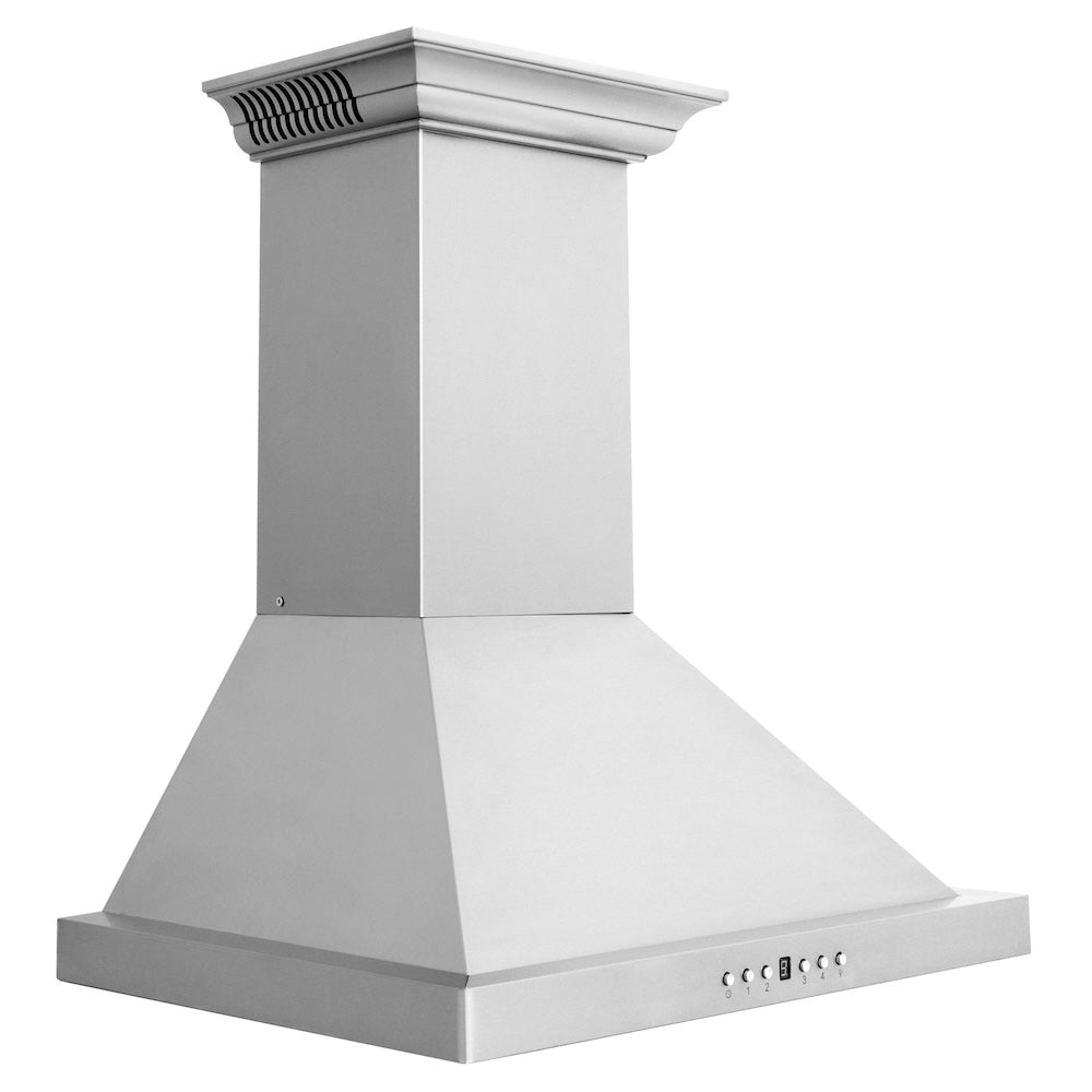 24 In. Crownsound™ Ducted Vent Wall Mount Range Hood In Stainless Steel With Built-in Bluetooth Speakers KBCRNBT24