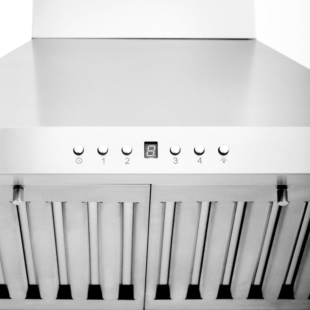 24 In. Crownsound™ Ducted Vent Wall Mount Range Hood In Stainless Steel With Built-in Bluetooth Speakers KBCRNBT24
