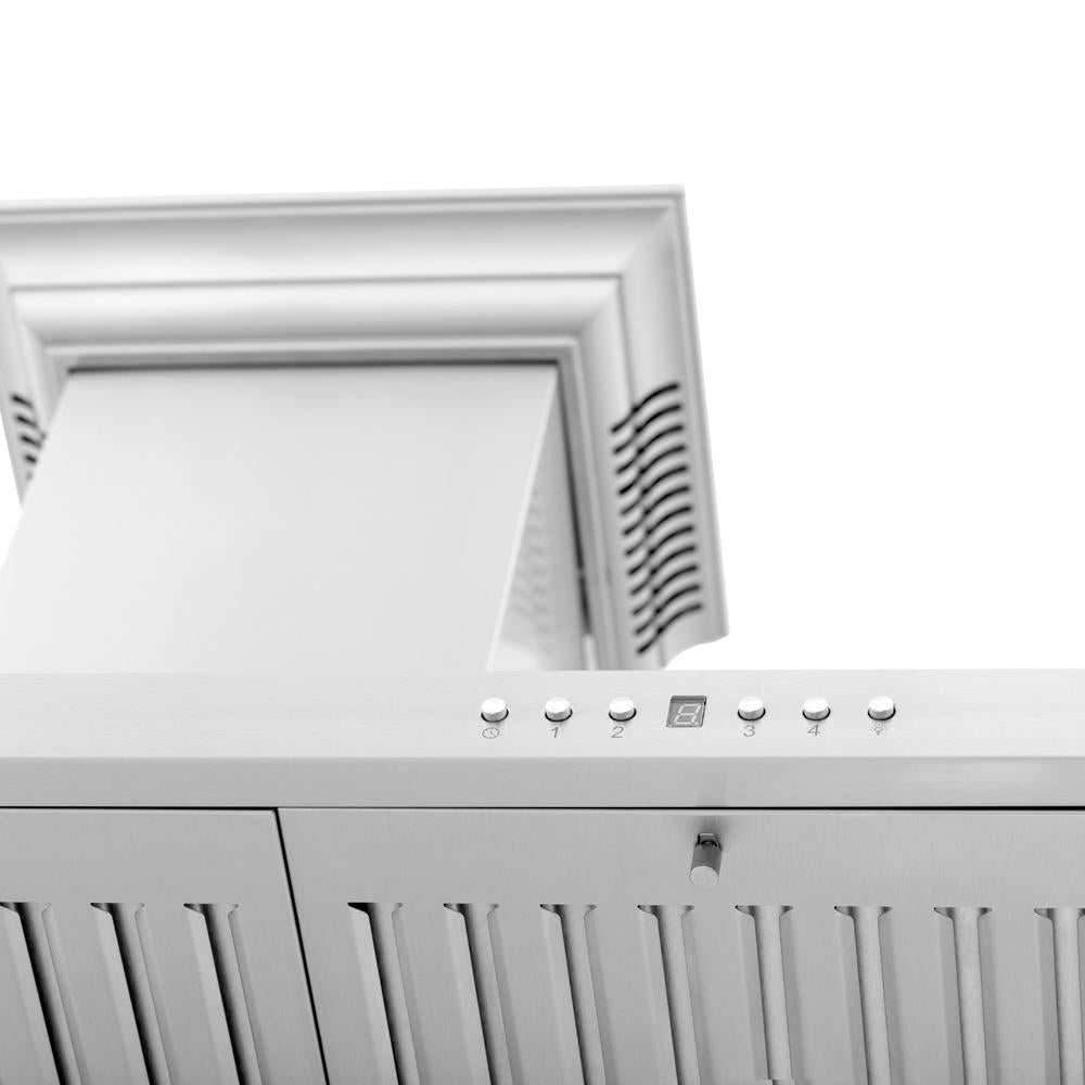 30 In. Crownsound™ Ducted Vent Wall Mount Range Hood In Stainless Steel With Built-in Bluetooth Speakers KBCRNBT30