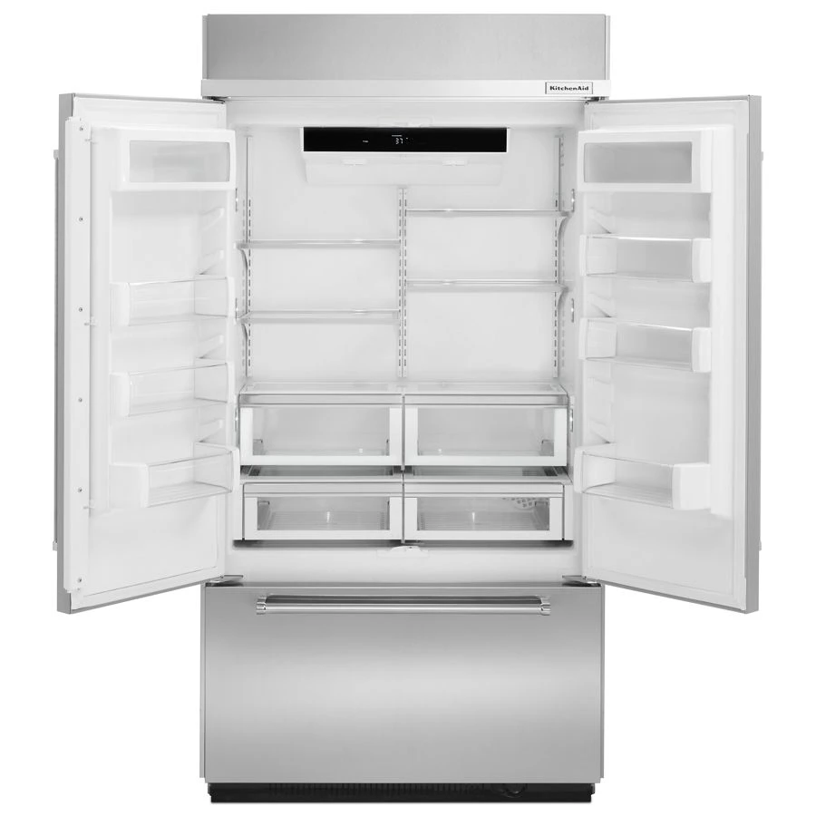 24.2 Cu. Ft. 42" Width Built-In Stainless French Door Refrigerator with Platinum Interior Design KBFN502ESS
