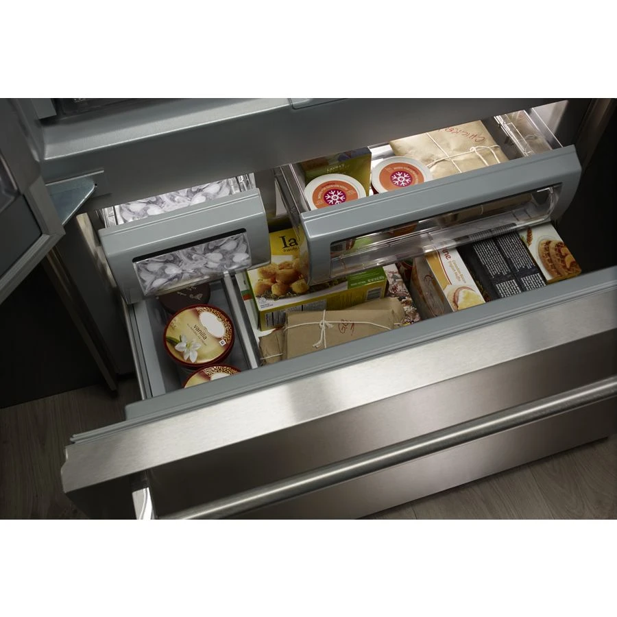 24.2 Cu. Ft. 42" Width Built-In Stainless French Door Refrigerator with Platinum Interior Design KBFN502ESS