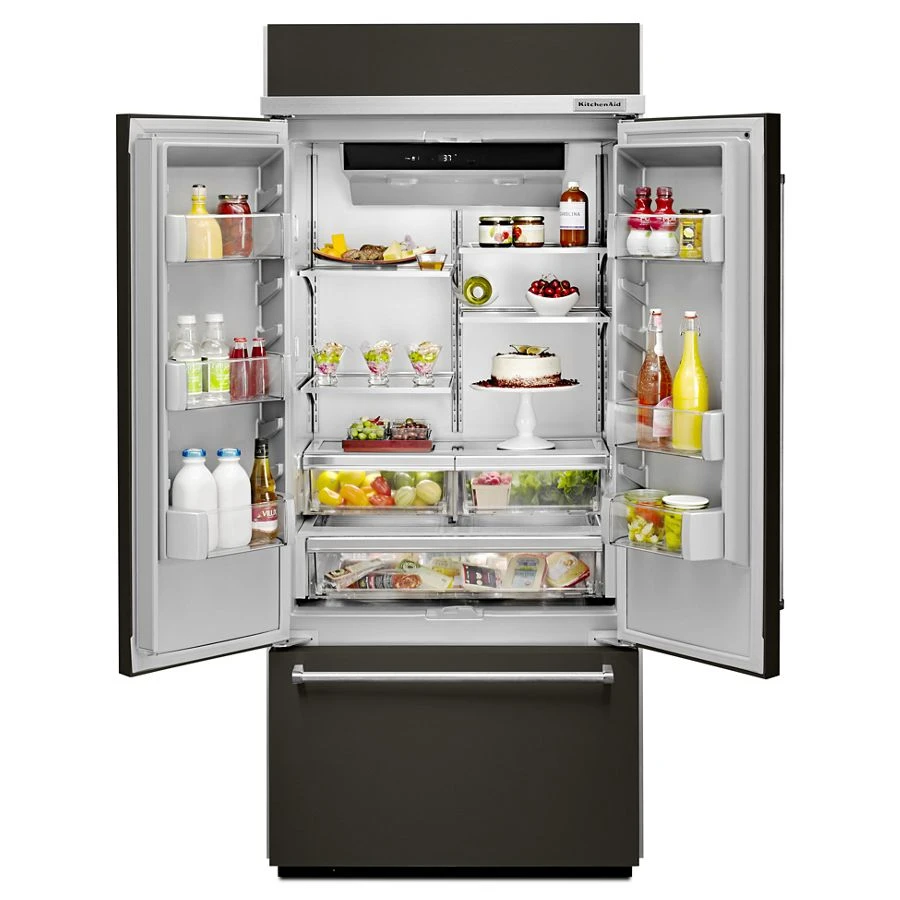 20.8 Cu. Ft. 36" Width Built In Stainless Steel French Door Refrigerator With Platinum Interior Design KBFN506EBS, product image 4 of 11