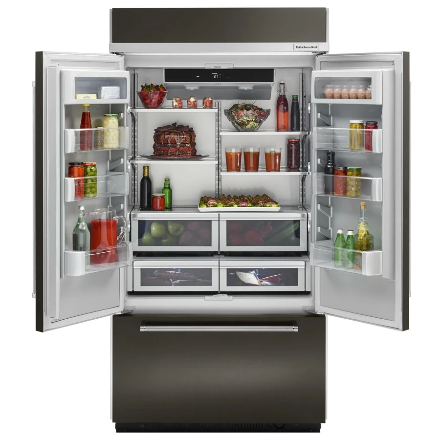 20.8 Cu. Ft. 36" Width Built In Stainless Steel French Door Refrigerator with Platinum Interior Design view 3