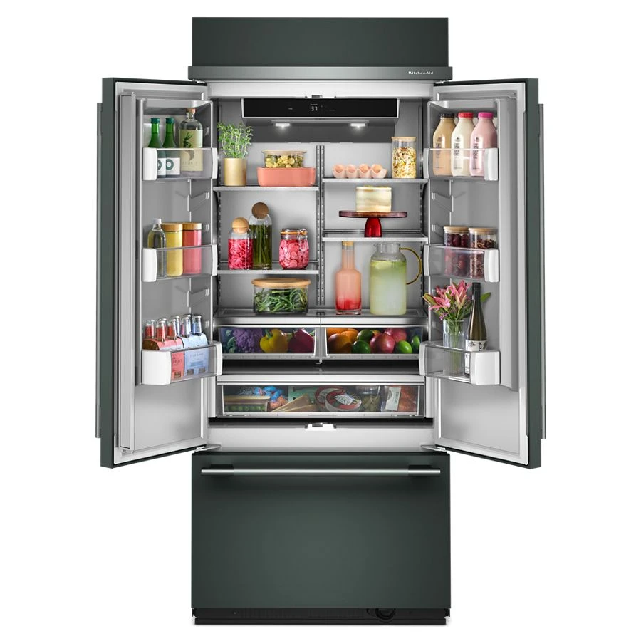 20.8 Cu. Ft. 36" Built-in French Door Bottom Mount Refrigerator With Platinum Interior KBFN536SJP