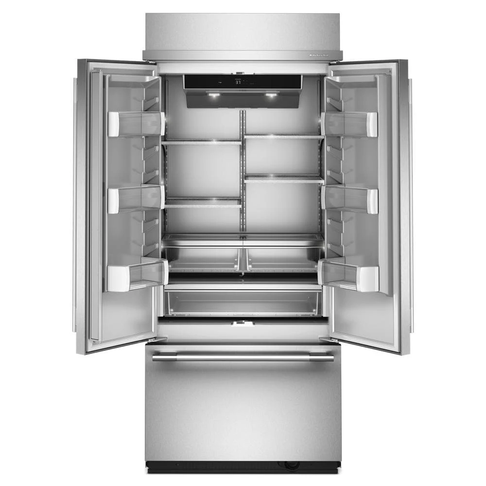 20.8 Cu. Ft. 36" Built-In French Door Bottom Mount Refrigerator with Platinum Interior view 6
