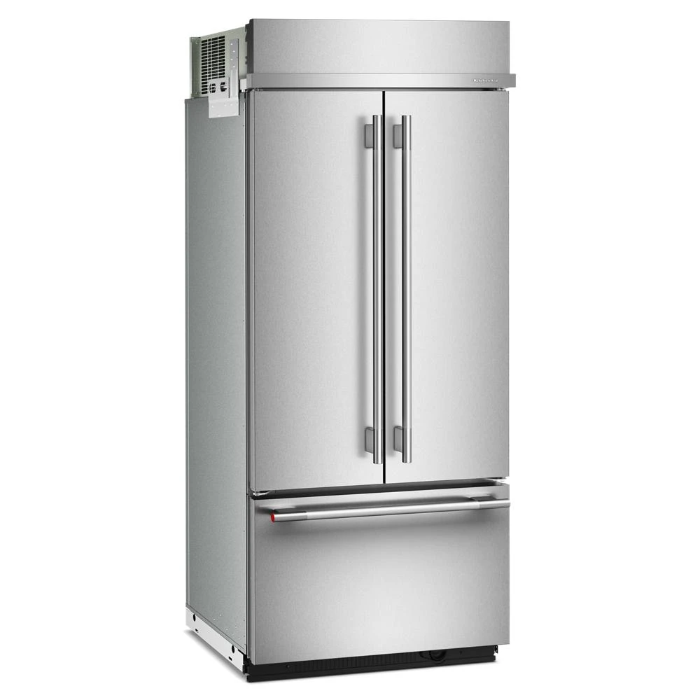 20.8 Cu. Ft. 36" Built-In French Door Bottom Mount Refrigerator with Platinum Interior view 7