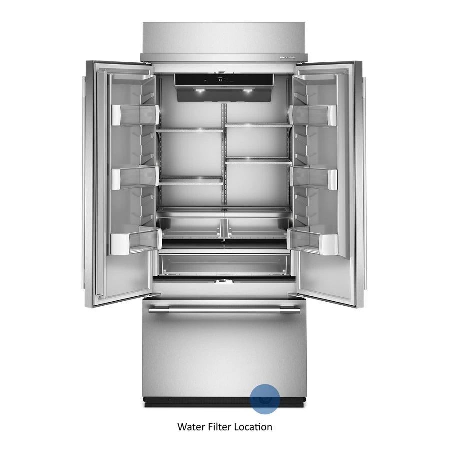 20.8 Cu. Ft. 36" Built-in French Door Bottom Mount Refrigerator With Platinum Interior KBFN536SPS