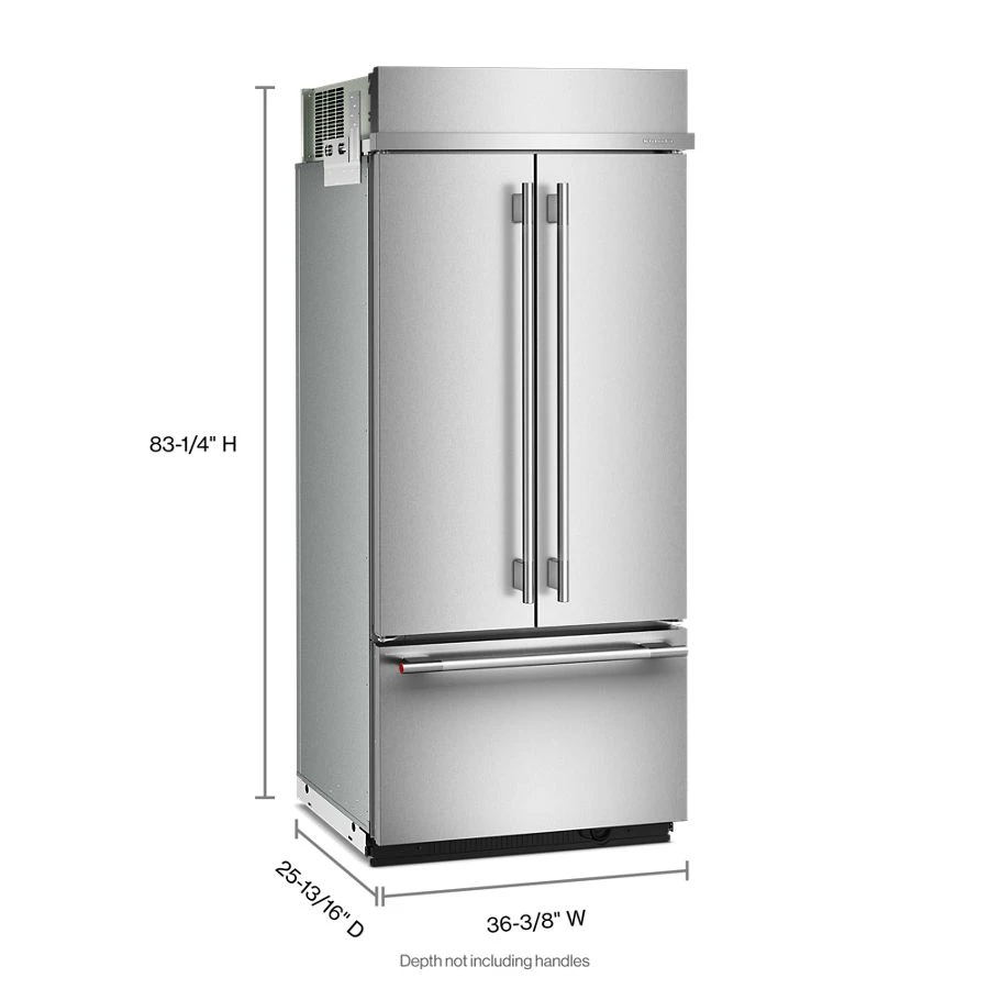 20.8 Cu. Ft. 36" Built-in French Door Bottom Mount Refrigerator With Platinum Interior KBFN536SPS