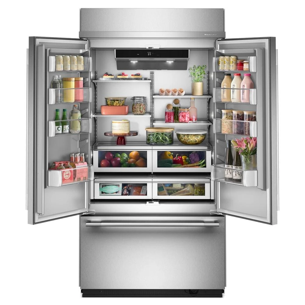 24.2 Cu. Ft. 42" Built-In French Door Bottom Mount Refrigerator with Platinum Interior view 6