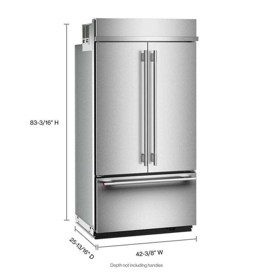24.2 Cu. Ft. 42" Built-in French Door Bottom Mount Refrigerator With Platinum Interior KBFN542SPS