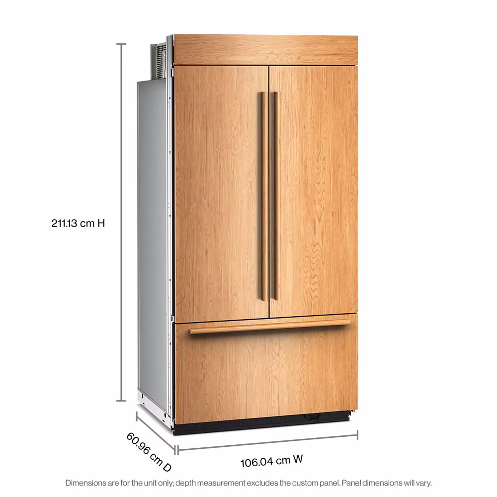 24.2 Cu. Ft. 42" Built-In Panel-Ready French Door Bottom Mount Refrigerator with Platinum Interior KBFN542TPA