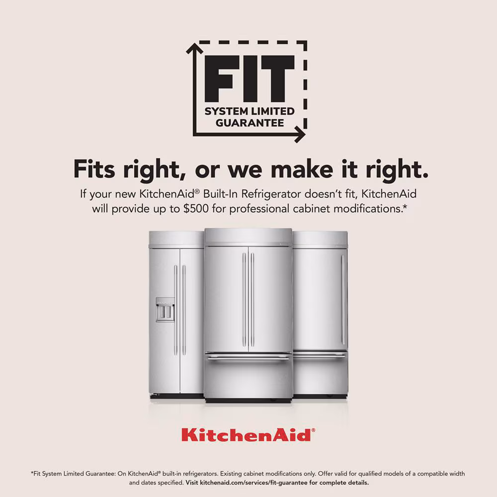 24.2 Cu. Ft. 42" Built-In Panel-Ready French Door Bottom Mount Refrigerator with Platinum Interior KBFN542TPA