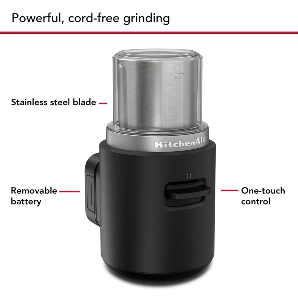 KitchenAid Go® Cordless Blade Coffee Grinder - battery included KBGR111BM
