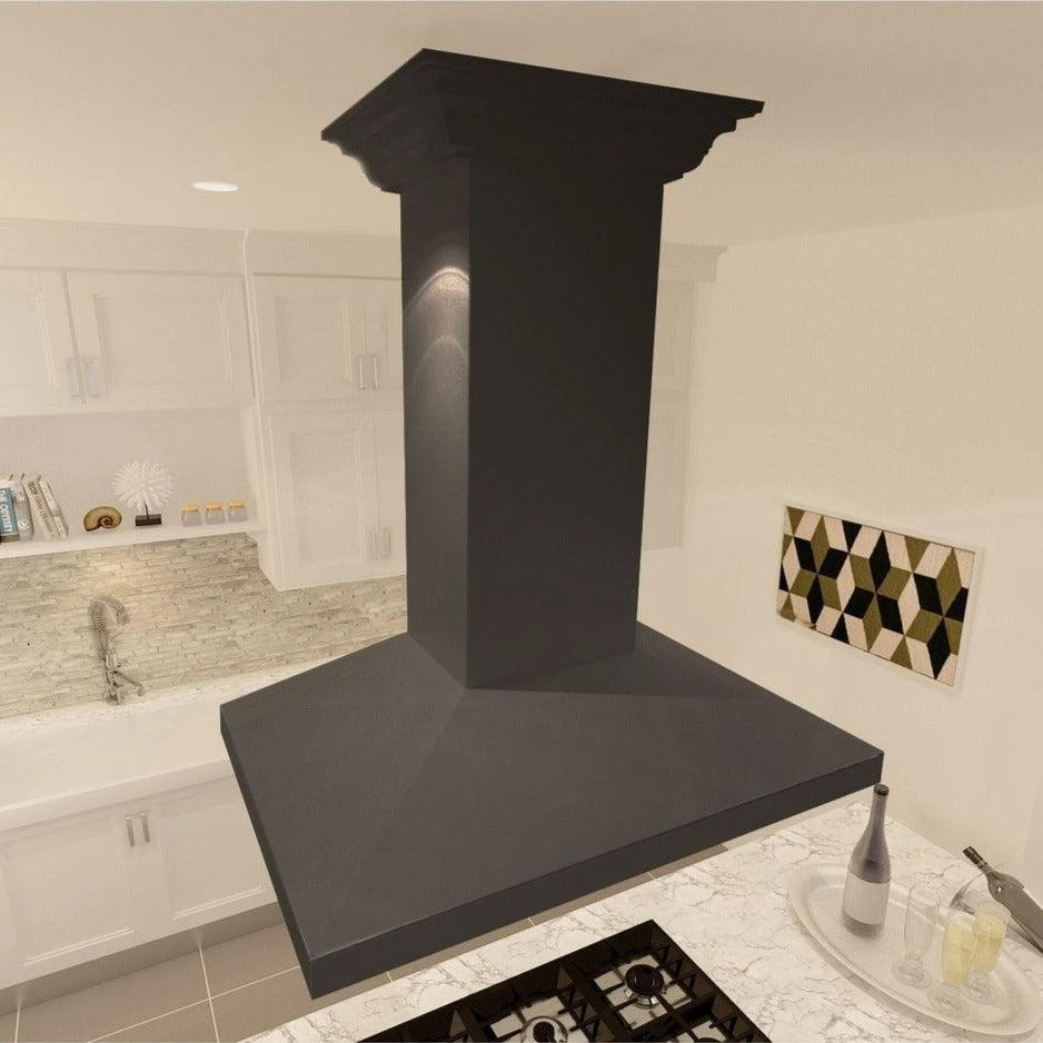 36 in. Convertible Vent Wooden Island Mount Range Hood KBICC36