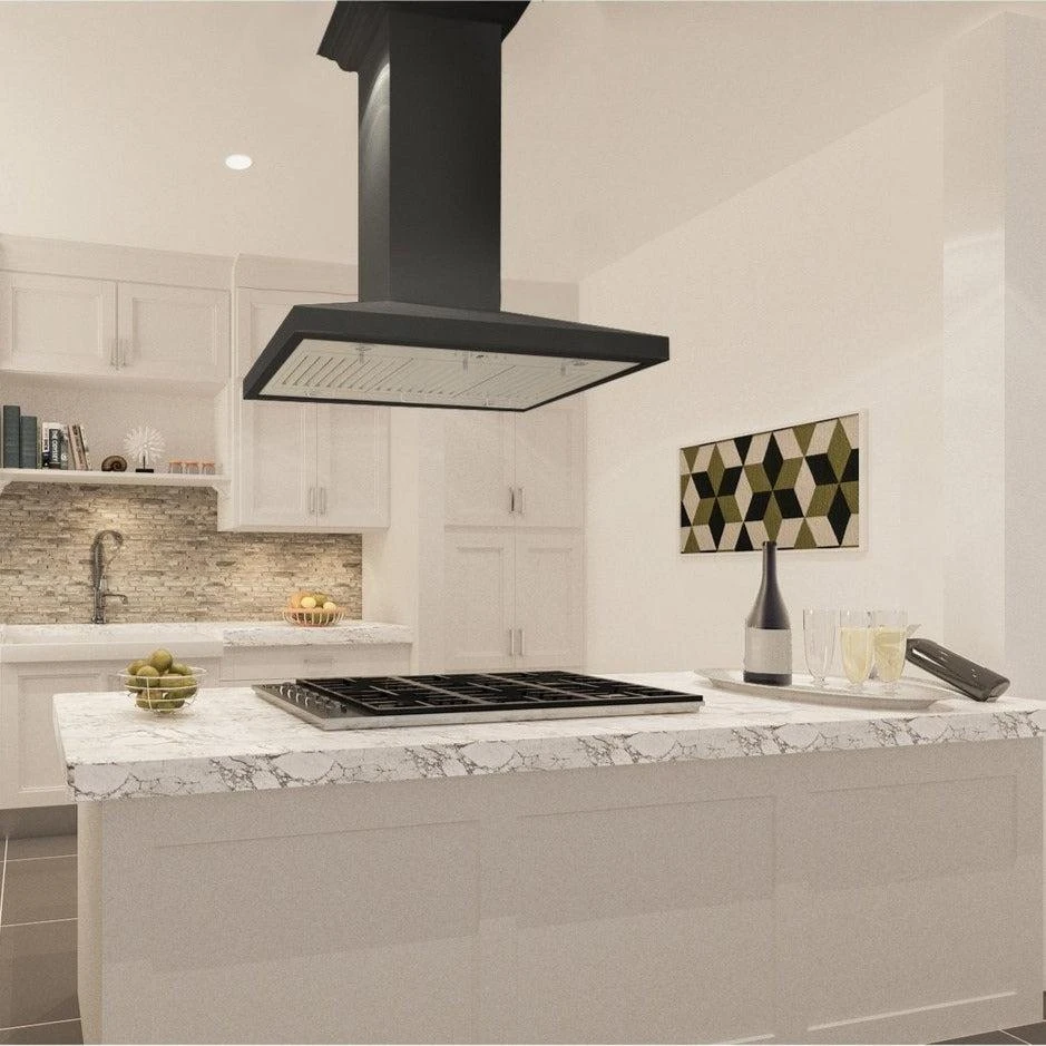 36 in. Convertible Vent Wooden Island Mount Range Hood KBICC36