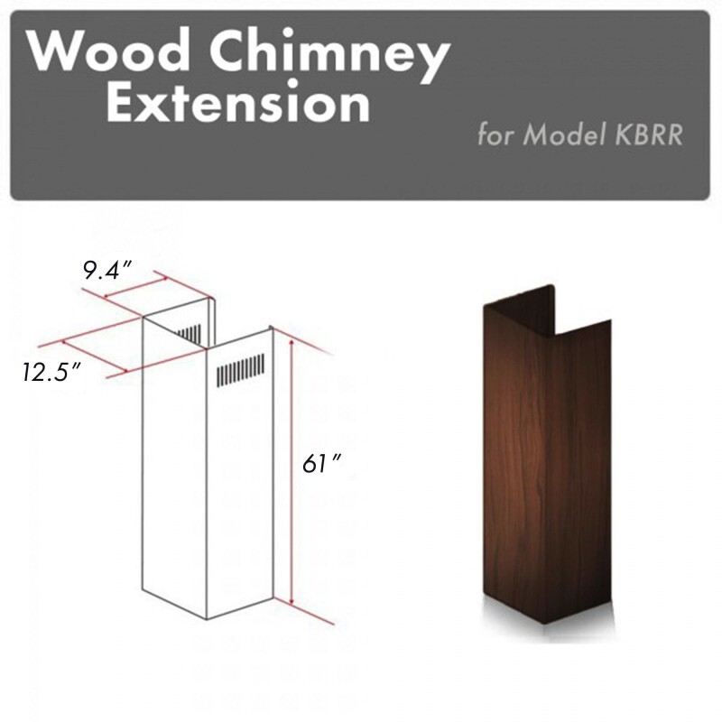 61" Wooden Chimney Extension for Ceilings up to 12.5 ft. KBRRE