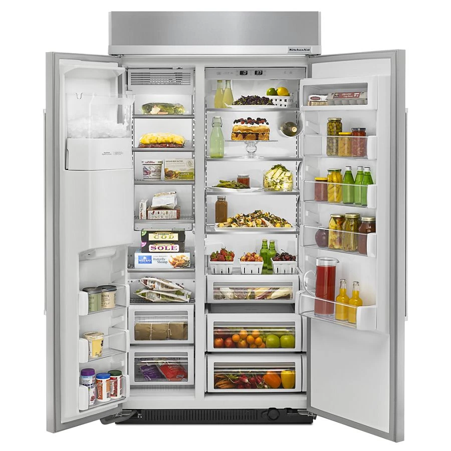 25.0 cu. ft 42-Inch Width Built-In Side by Side Refrigerator with PrintShield Finish KBSD602ESS, product image 2 of 4