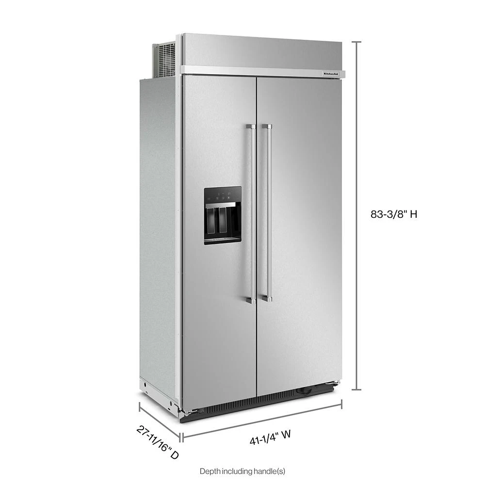 25.1 Cu. Ft. 42" Built-In Side-by-Side Refrigerator with Ice and Water Dispenser KBSD702MSS