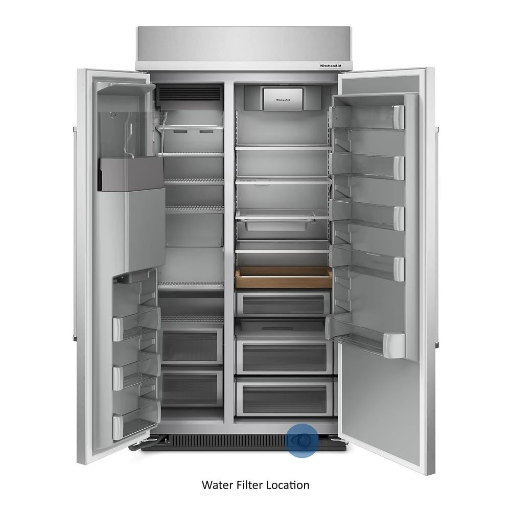 25.1 Cu. Ft. 42" Built-In Side-by-Side Refrigerator with Ice and Water Dispenser KBSD702MSS