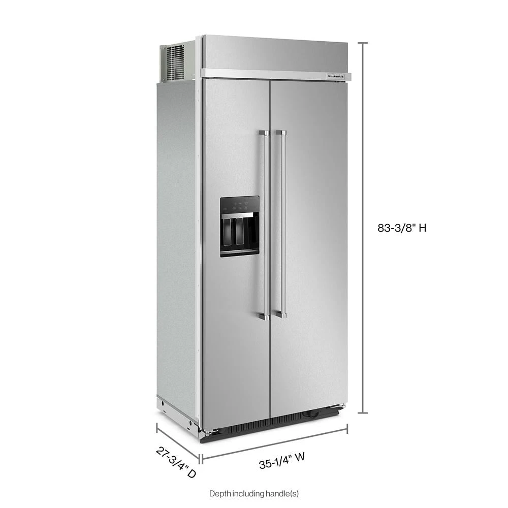 20.8 Cu. Ft. 36" Built-In Side-by-Side Refrigerator with Ice and Water Dispenser KBSD706MPS, product image 35 of 56