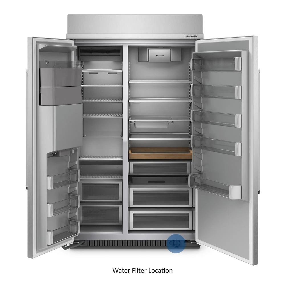 29.4 Cu. Ft. 48" Built-In Side-by-Side Refrigerator with Ice and Water Dispenser KBSD708MSS, product image 10 of 54