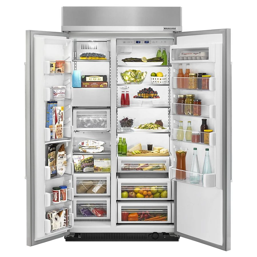 25.5 cu. ft 42-Inch Width Built-In Side by Side Refrigerator with PrintShield Finish KBSN602ESS, product image 2 of 7