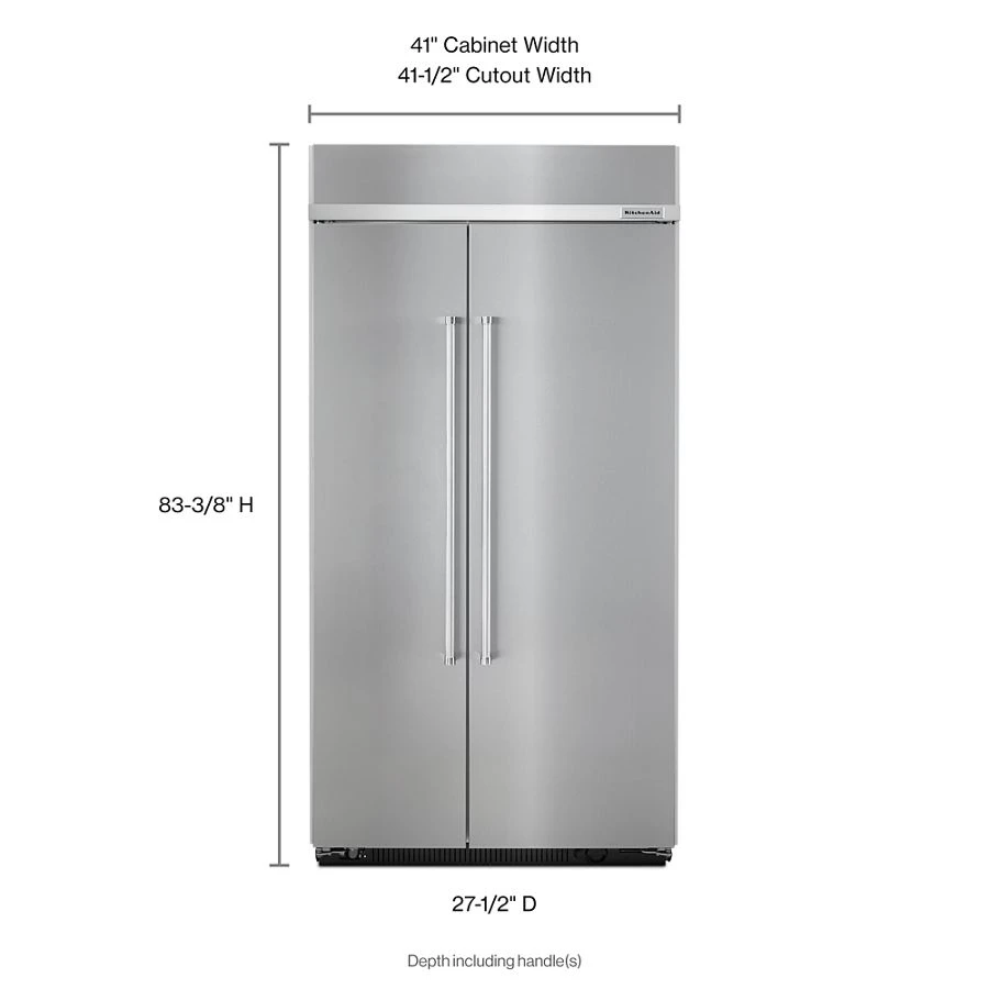 25.5 cu. ft 42-Inch Width Built-In Side by Side Refrigerator with PrintShield Finish KBSN602ESS, product image 6 of 7