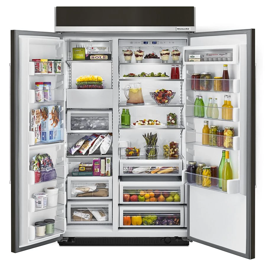 30.0 cu. ft 48-Inch Width Built-In Side by Side Refrigerator with PrintShield Finish KBSN608EBS, product image 4 of 5