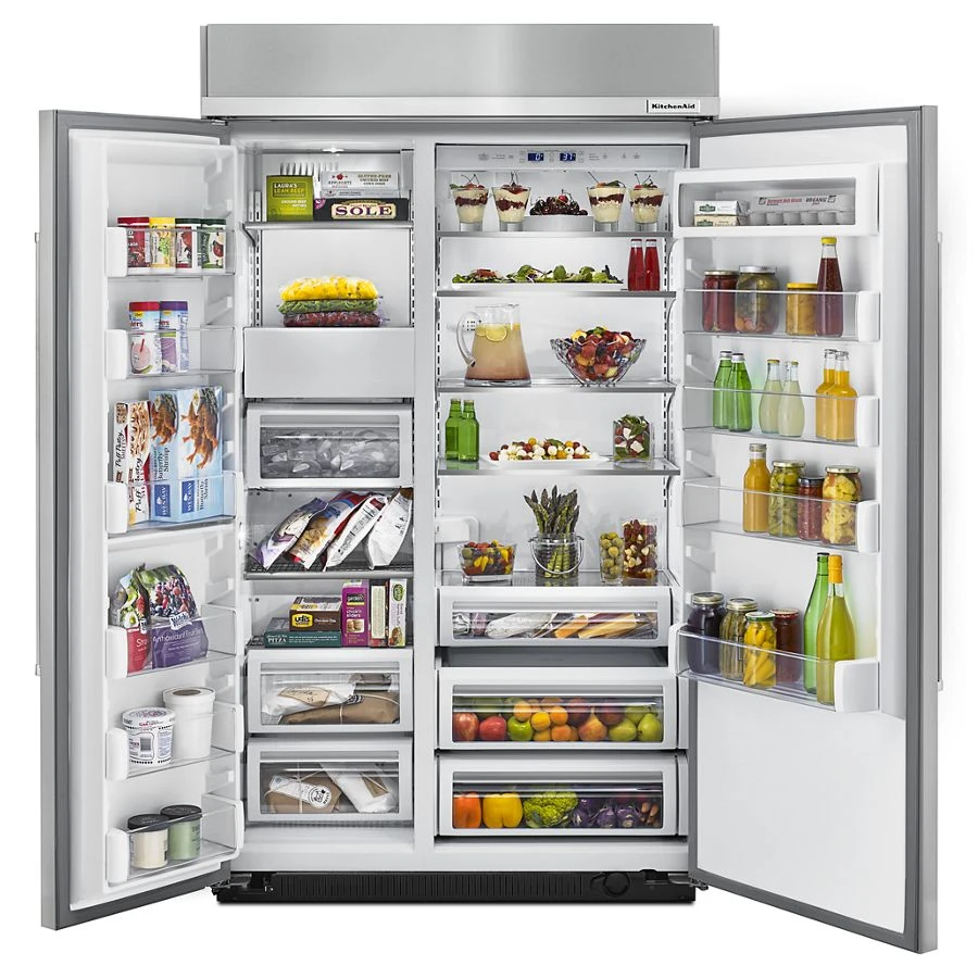 30.0 cu. ft 48-Inch Width Built-In Side by Side Refrigerator with PrintShield Finish KBSN608ESS, product image 2 of 7