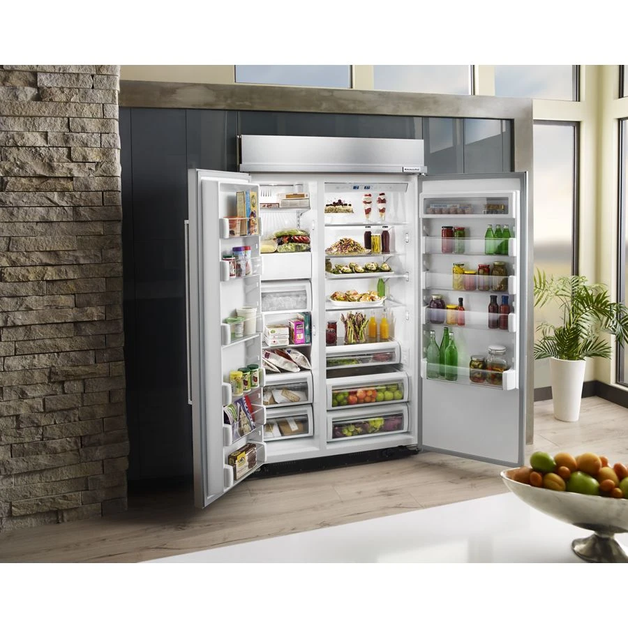 30.0 cu. ft 48-Inch Width Built-In Side by Side Refrigerator with PrintShield Finish KBSN608ESS, product image 6 of 7