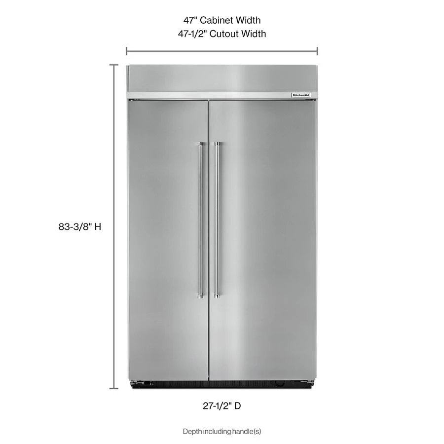 30.0 cu. ft 48-Inch Width Built-In Side by Side Refrigerator with PrintShield Finish KBSN608ESS, product image 7 of 7