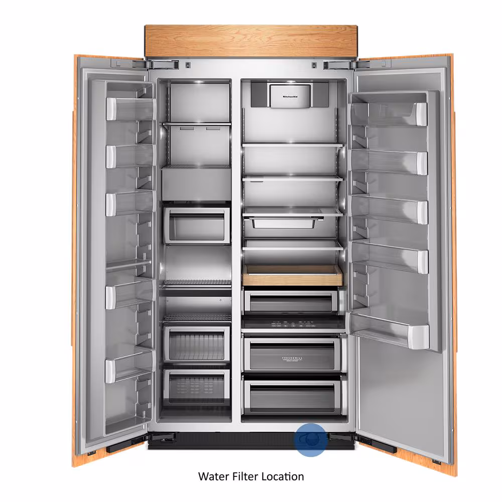 25.5 Cu. Ft. 42" Built-In Panel-Ready Side-by-Side Refrigerator with Platinum Interior KBSN742TPA