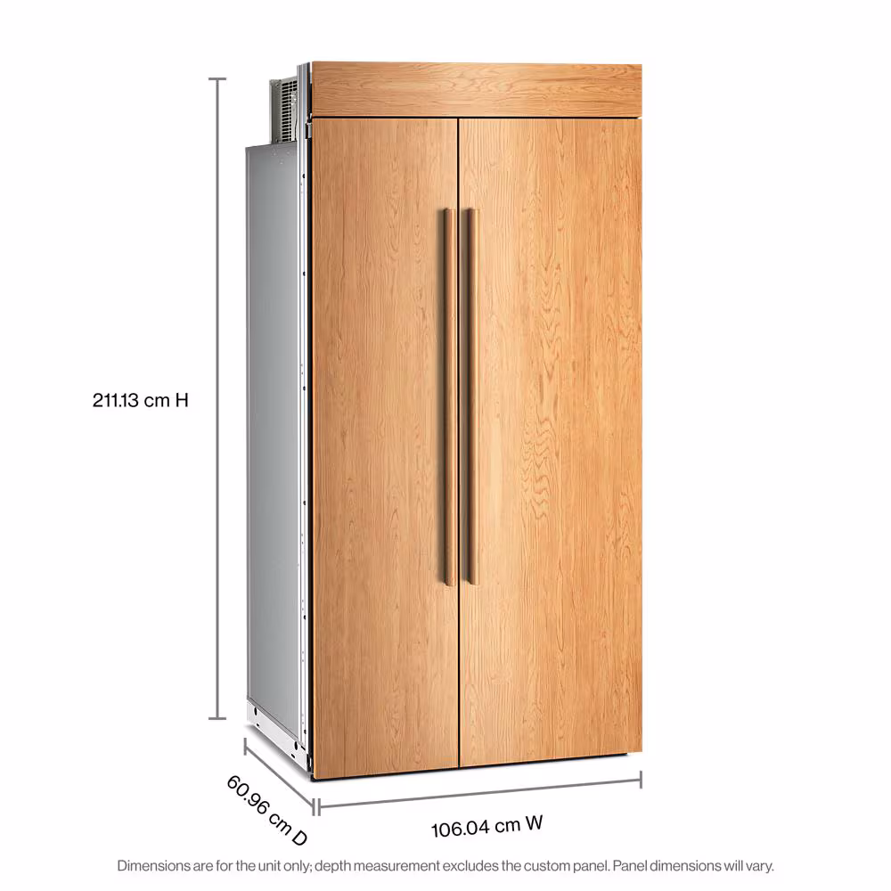 25.5 Cu. Ft. 42" Built-In Panel-Ready Side-by-Side Refrigerator with Platinum Interior KBSN742TPA