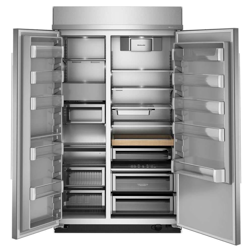 48" Built-In Side-by-Side Refrigerator with Platinum Interior view 3