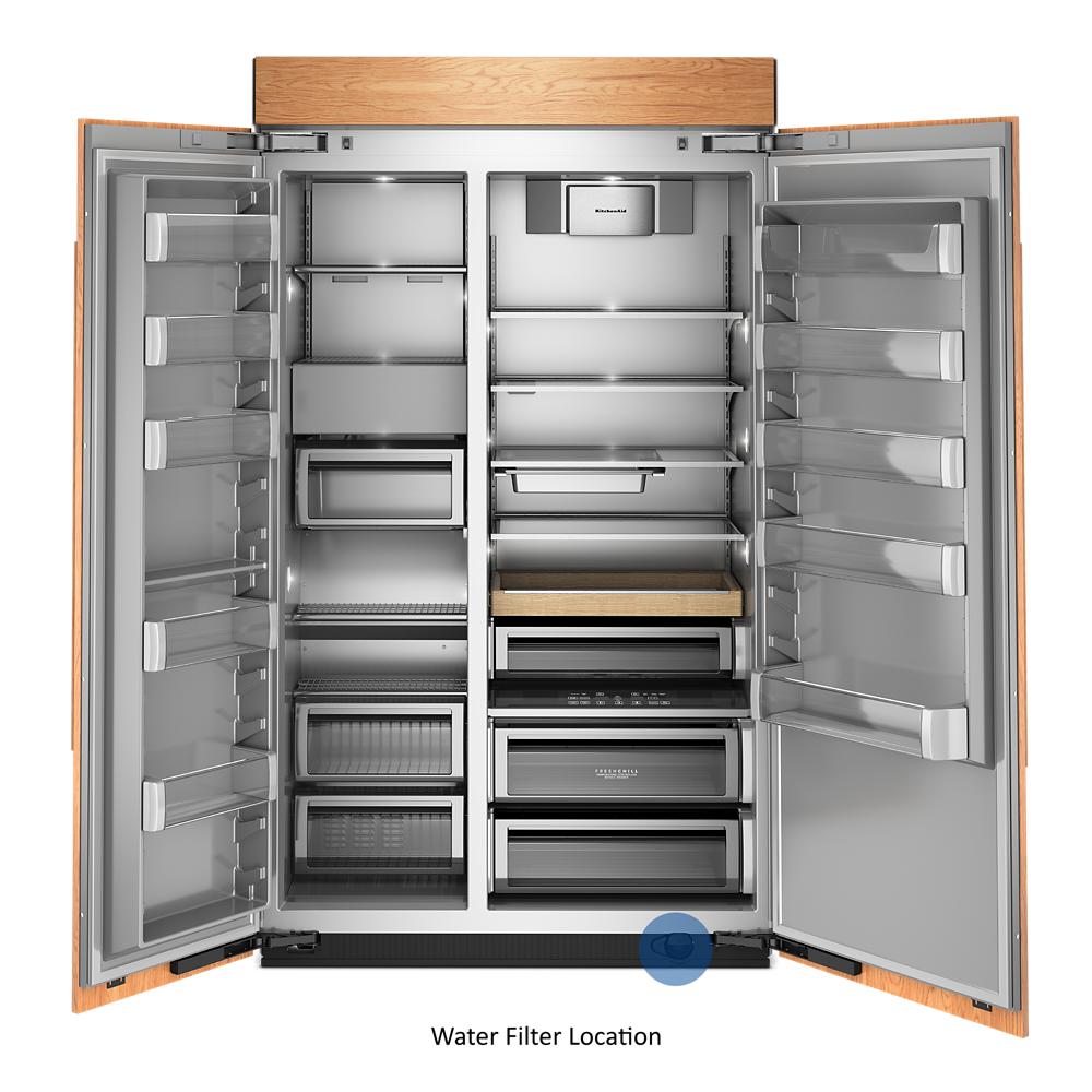 30 Cu. Ft. 48" Built-In Panel-Ready Side-by-Side Refrigerator with Platinum Interior KBSN748TPA
