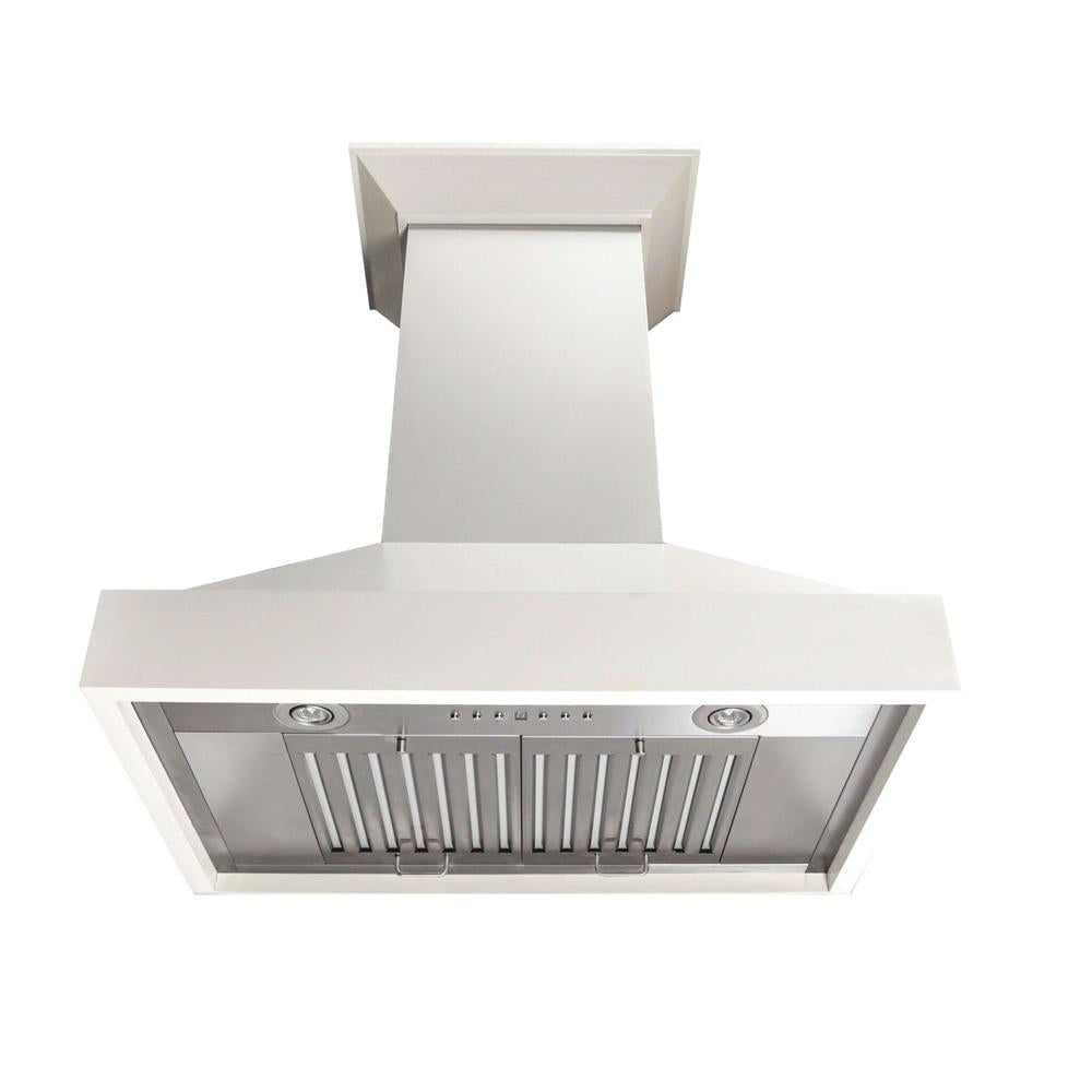 30 In. Ducted Wooden Wall Mount Range Hood In Cottage White KBTT30