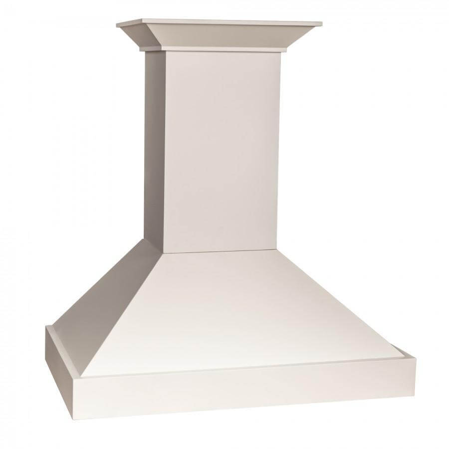 48 In. Ducted Wooden Wall Mount Range Hood In Cottage White KBTT48
